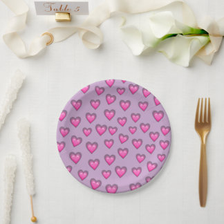 Assiettes En Carton Emoji de la Saint-Valentin
