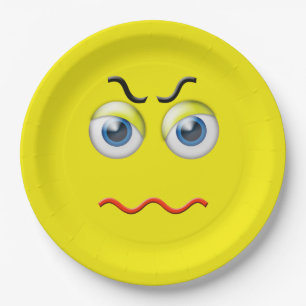 Assiettes En Carton Emoji fâché
