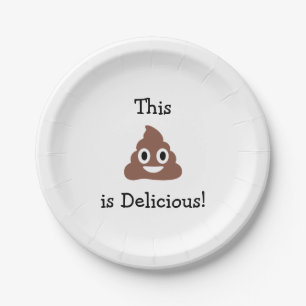 Assiettes En Carton Émoticon de poo personnalisable