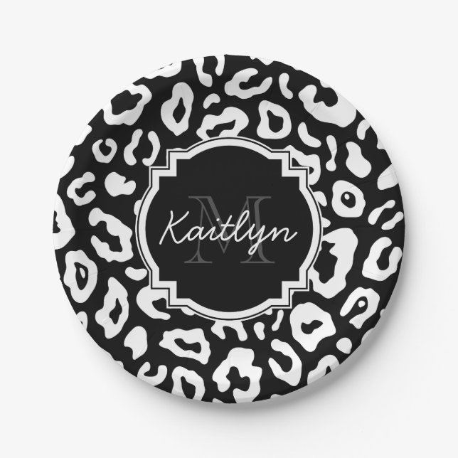 Assiettes En Carton Empreinte de léopard (Devant)