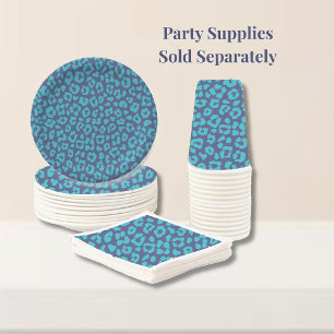 Assiettes En Carton Empreinte de léopard bleu