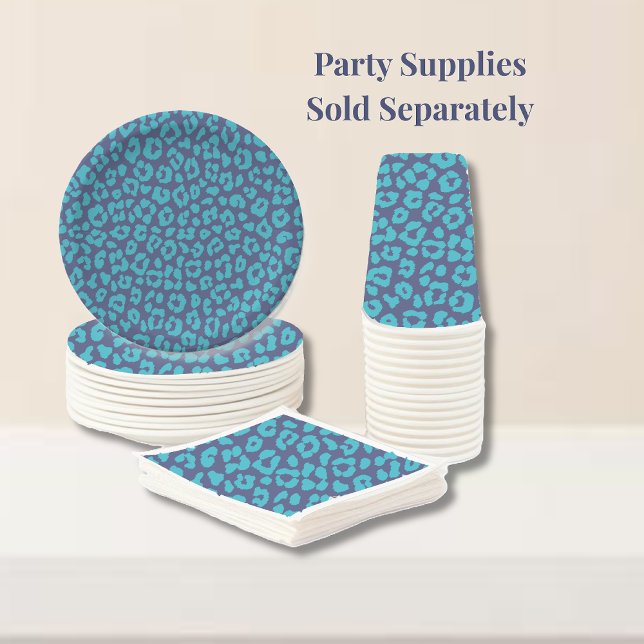 Assiettes En Carton Empreinte de léopard bleu (Blue Leopard Print-- Party Supplies plates napkins and cups)