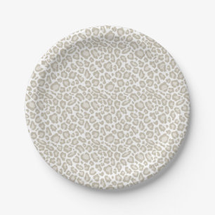 Assiettes En Carton Empreinte de léopard crème