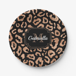 Assiettes En Carton Empreinte de léopard parties scintillant