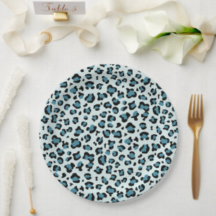 Assiettes En Carton Empreinte de léopard, Spots de léopard, Leopard bl