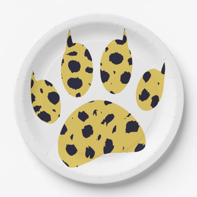 Assiettes En Carton Empreinte de patte Cheetah (Devant)