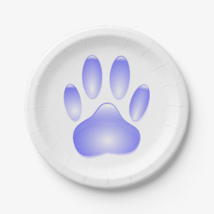Assiettes En Carton Empreinte de patte de chien de verre