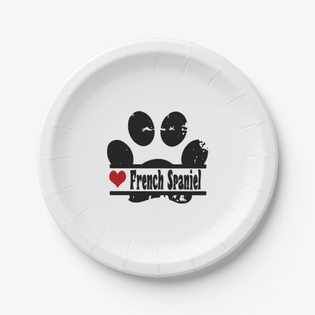 Assiettes En Carton Empreinte de patte français espagnol chien (Devant)