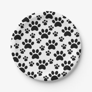 Assiettes En Carton Empreintes de pattes de chiens