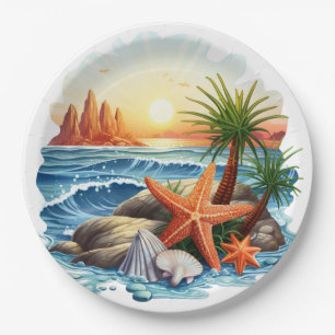 Assiettes En Carton En Bord De Mer