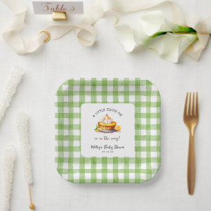 Assiettes En Carton En vichy Baby shower Little Cutie Pie
