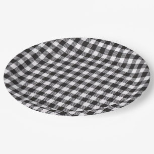 Assiettes En Carton En vichy noir