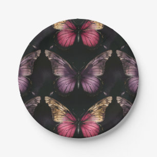 Assiettes En Carton Enchanter le Motif papillon