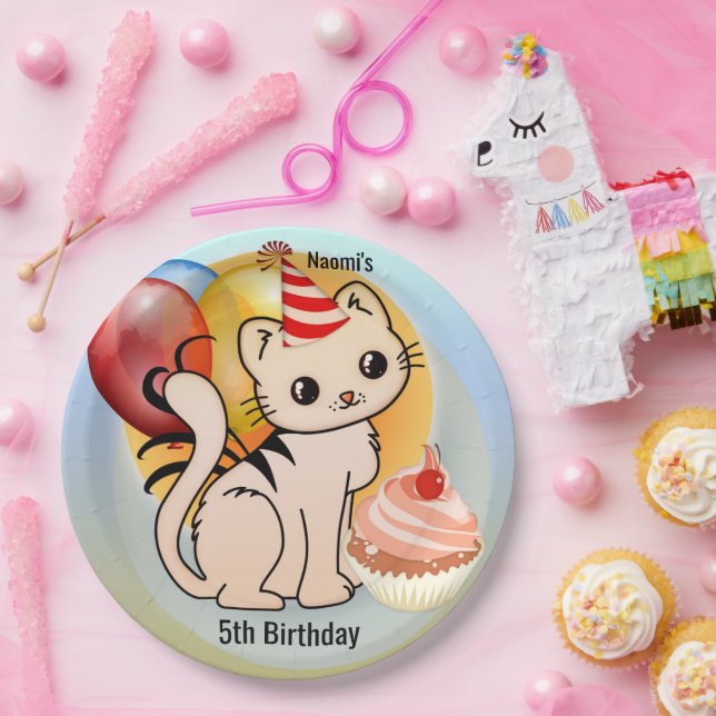 Assiettes En Carton Enfant adorable de Cute Kitty (Fête)