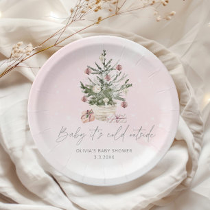 Assiettes En Carton Enfant d'hiver rose son froid extérieur