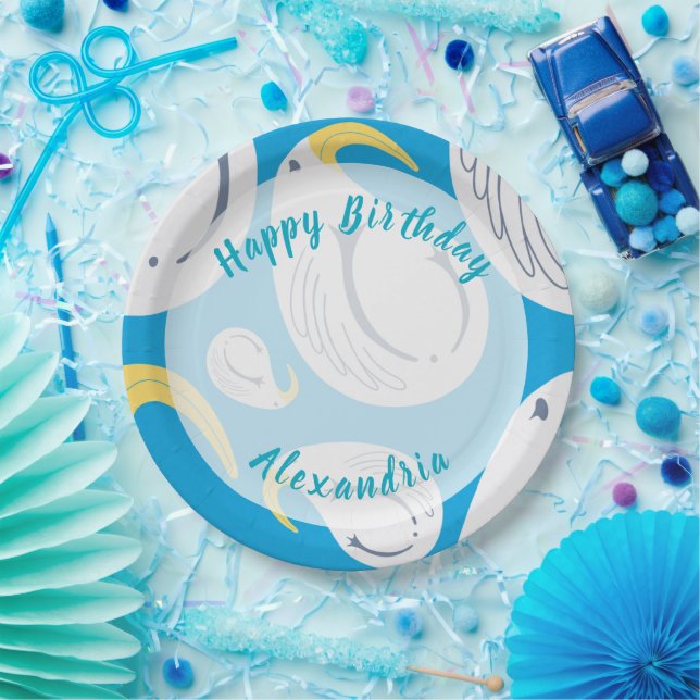 Assiettes En Carton Enfants Albatross Anniversaire - Thème Océan Table (Fête)