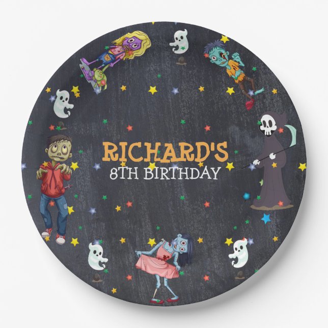 Assiettes En Carton Enfants Amusants Costume Halloween Anniversaire Fê (Devant)