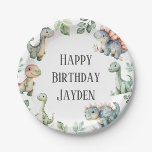 Assiettes En Carton Enfants Cute Dinosaur Thème Anniversaire