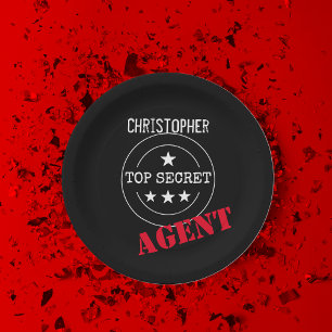 Assiettes En Carton Enfants d'agents secrets personnalisés