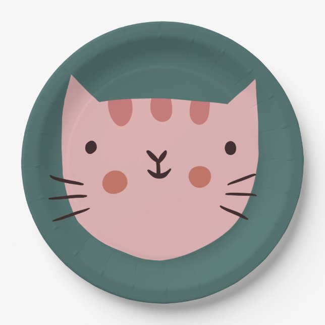 Assiettes En Carton Enfants d'anniversaire de chats (Devant)