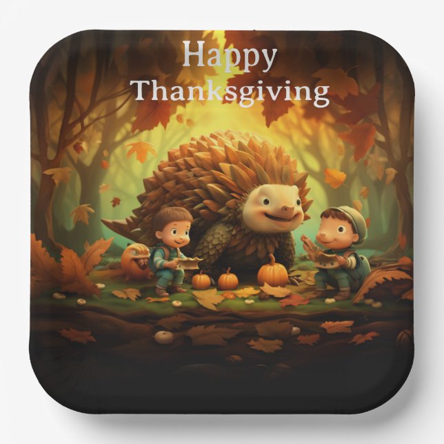 Assiettes En Carton Enfants de Thanksgiving 11 (Recto)