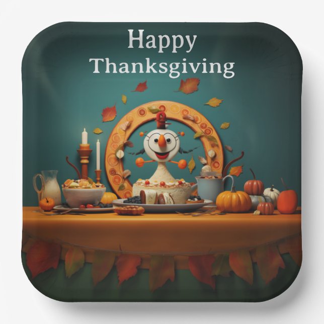 Assiettes En Carton Enfants de Thanksgiving 5 (Recto)
