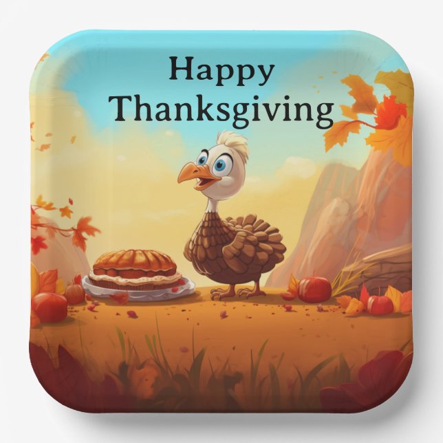 Assiettes En Carton Enfants de Thanksgiving 8 (Recto)