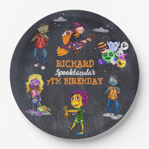 Assiettes En Carton Enfants Éffrayant Halloween Costume Anniversaire P