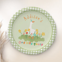 Assiettes En Carton Enfants Floral Green One Silly Goose 1er anniversa