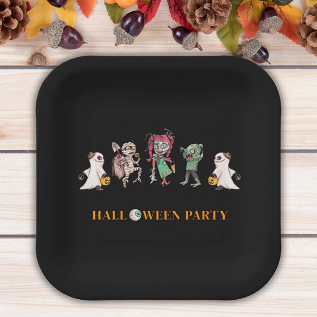 Assiettes En Carton Enfants halloween Plaque de papier éffrayante (halloween paert paper plate )