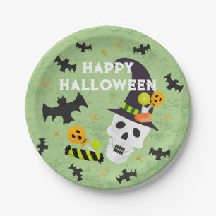 Assiettes En Carton Enfants Happy Halloween Plaques de fête du crâne