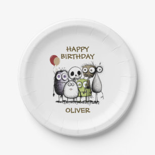 Assiettes En Carton Enfants Monster Anniversaire