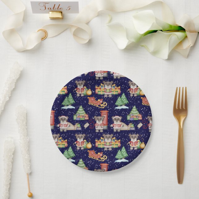 Assiettes En Carton Enfants Noël mignonne Festive Animaux Ours (Mariage)