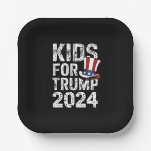 Assiettes En Carton Enfants pour Trump Élection USA 2024