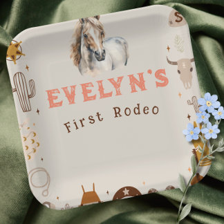 Assiettes En Carton Enfants Rodeo Cowboy Rustique Ouest