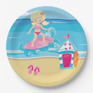 Assiettes En Carton Enfants surfeurs