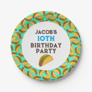 Assiettes En Carton Enfants Tacos Anniversaire fête Nom personnalisé