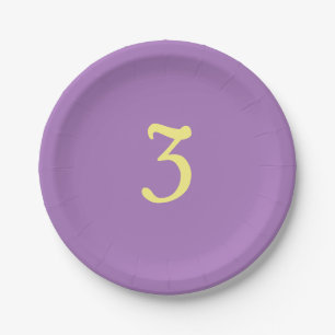 Assiettes En Carton Enfants Trois Jaune Violet