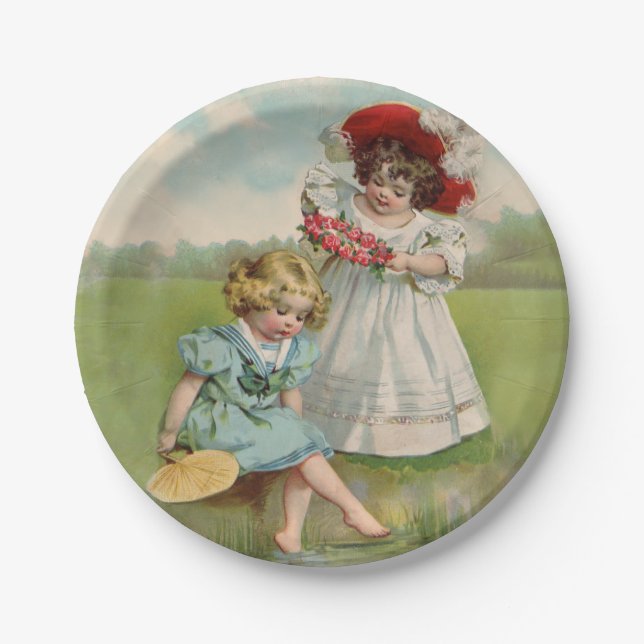 Assiettes En Carton Enfants victoriens (Devant)