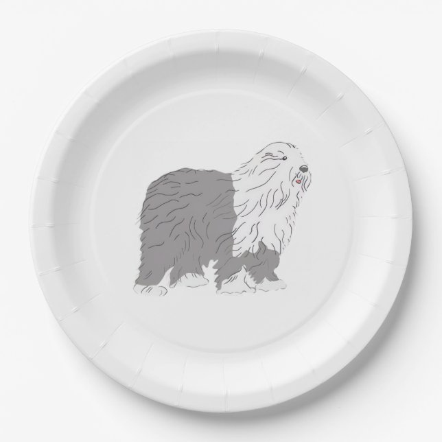 Assiettes En Carton English Sheepdog (Devant)