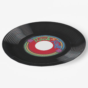 Assiettes En Carton Enregistrement Rock and Roll 45 tr/min
