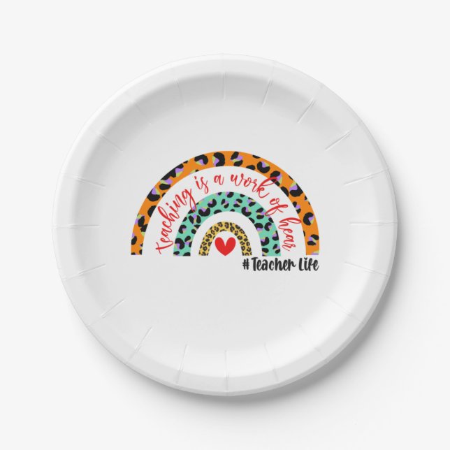 Assiettes En Carton Enseignant L'Art L'Enseignement Est Une Oeuvre De  (Devant)