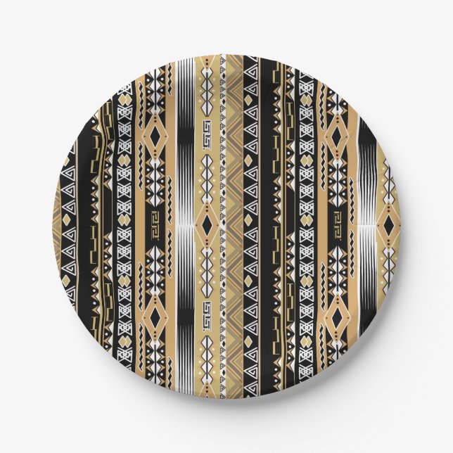 Assiettes En Carton Ensemble de serviettes de bain Tribal, ethnique, o (Devant)