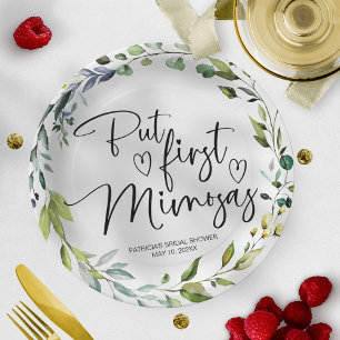 Assiettes En Carton Enterrement de Vie de Jeune Fille Mimosas en Premi