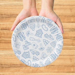 Assiettes En Carton Enterrement de vie de jeune fille Ski Dernière Toa
