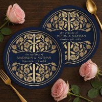 Épée médiévale royale bleue et or mariage