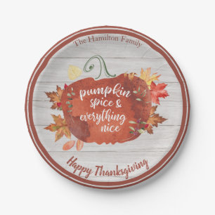 Assiettes En Carton Épices citrouilles et tout Nice Gris Thanksgiving