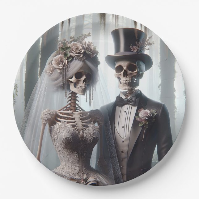 Assiettes En Carton Épouse Et Salle D'Halloween (Devant)