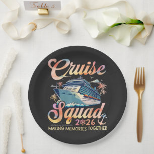 Assiettes En Carton Équipe de croisière 2026 Vacances d'été en famille