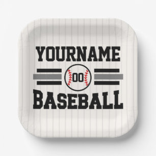 Assiettes En Carton Équipe de joueurs de baseball rétro personnalisés